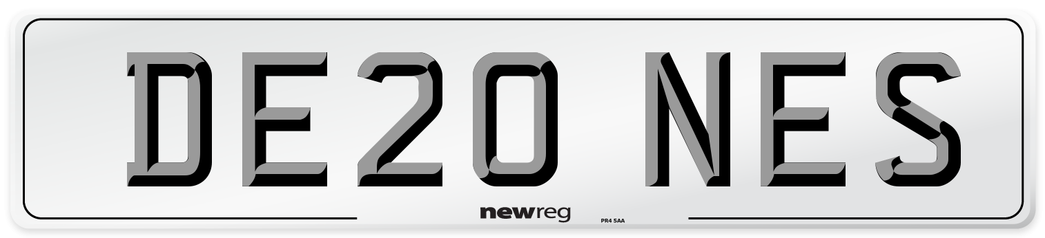 DE20 NES Number Plate from New Reg